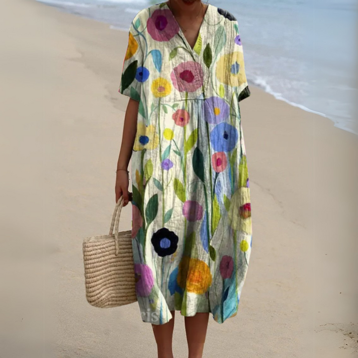 Figurflatterande bomullsklänning