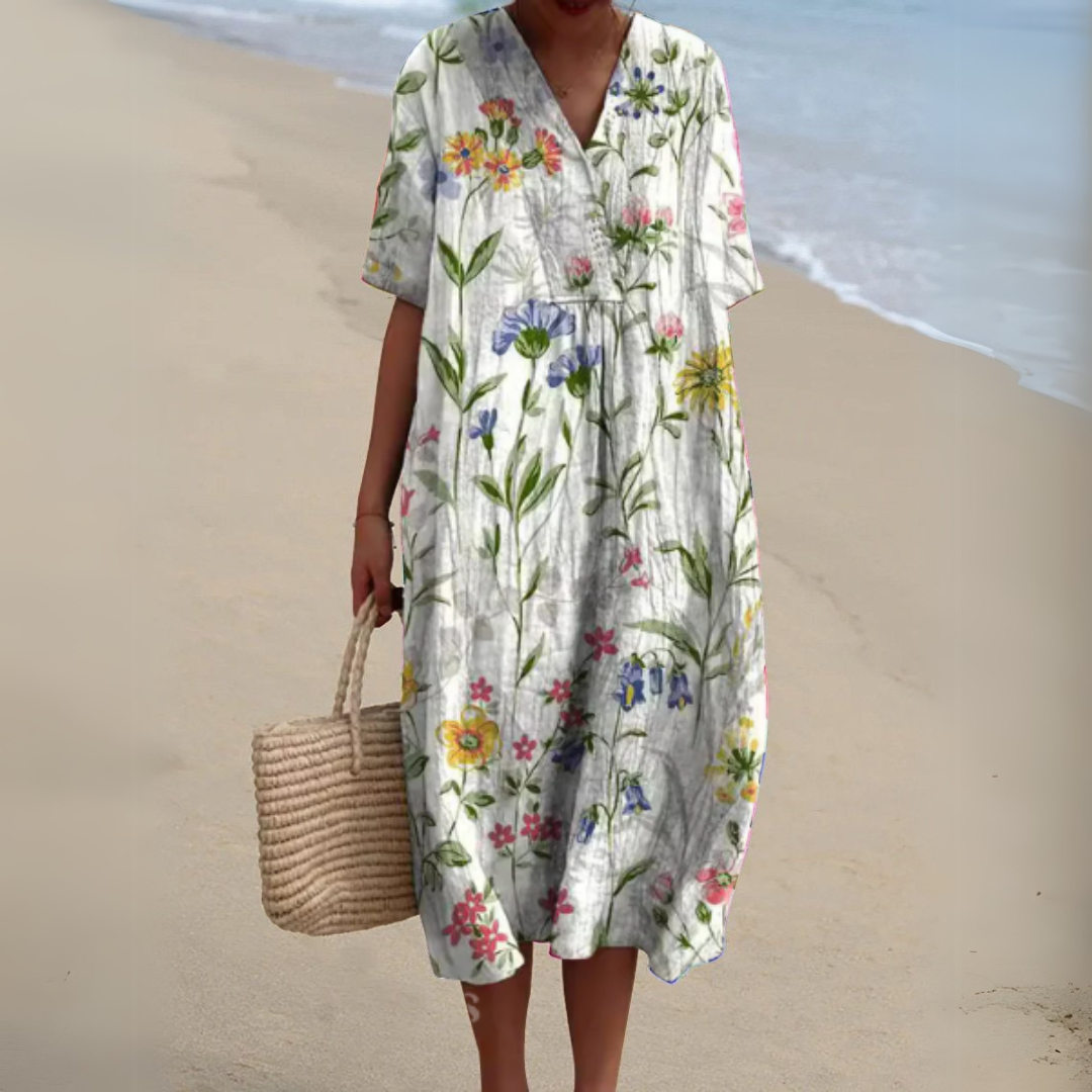 Figurflatterande bomullsklänning