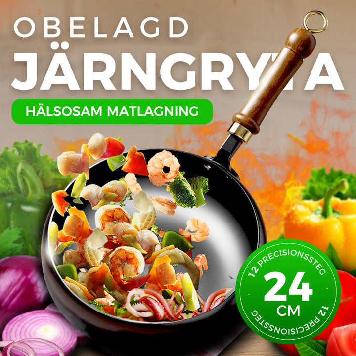 🎁🔥 Hållbar gjutjärnspanna – oemaljerad & presentklar!