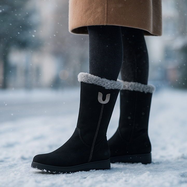 Vinterklackade stövlar