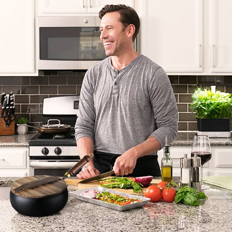 🎁🔥 Hållbar gjutjärnspanna – oemaljerad & presentklar!