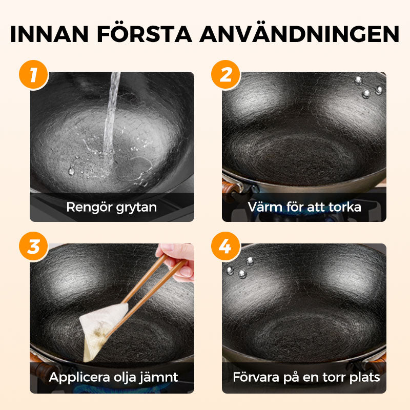 🎁🔥 Hållbar gjutjärnspanna – oemaljerad & presentklar!