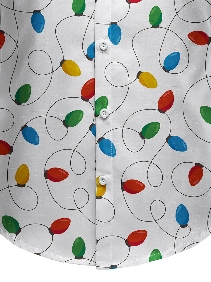 Herre Jul Långärmad Xmas Fairy Lights Skjorta