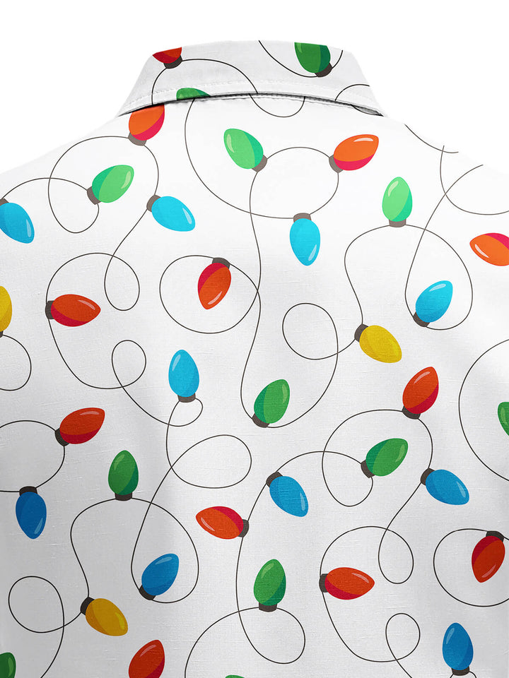 Herre Jul Långärmad Xmas Fairy Lights Skjorta