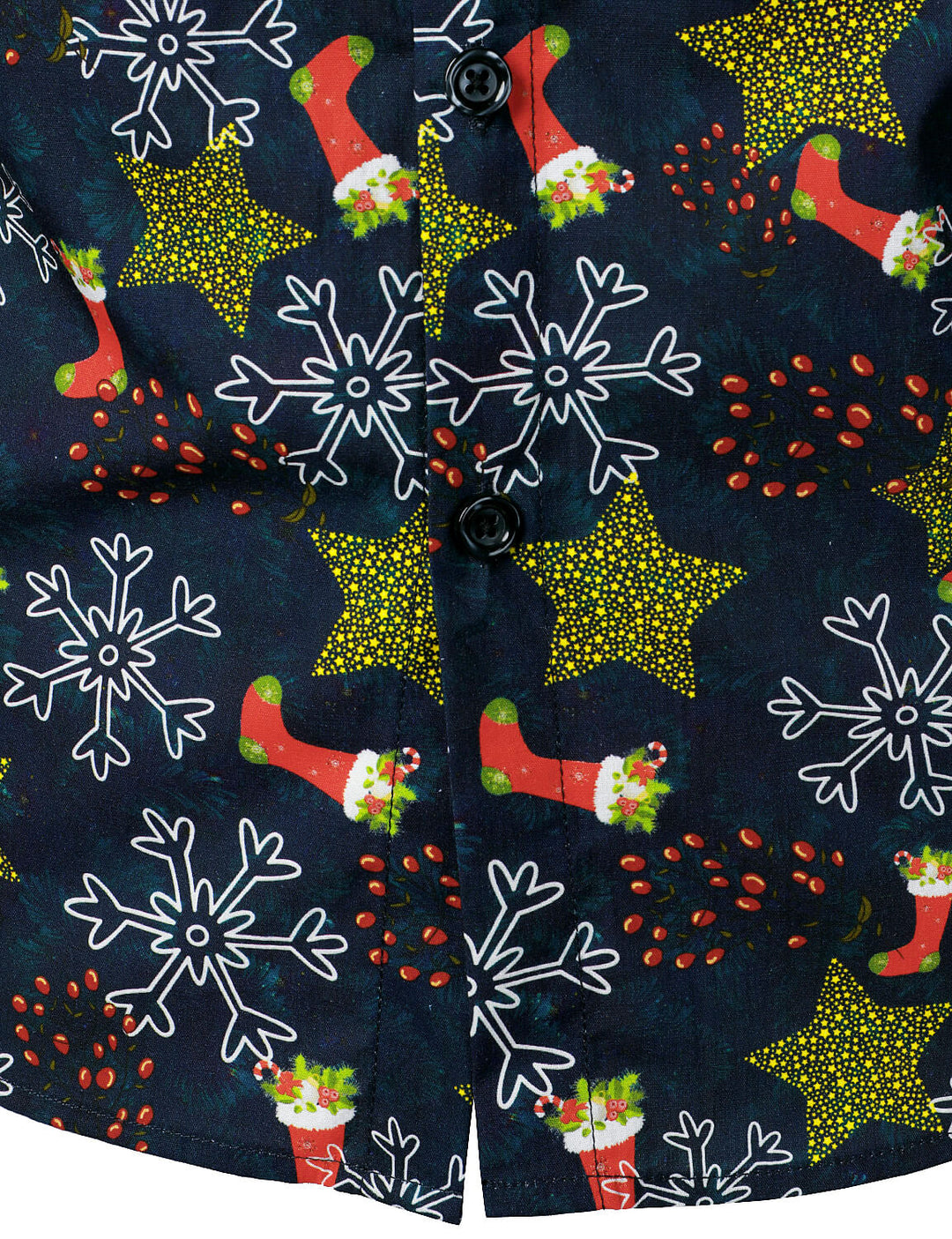 Herre Juletryk Semester Bomulls Långärmad Skjorta