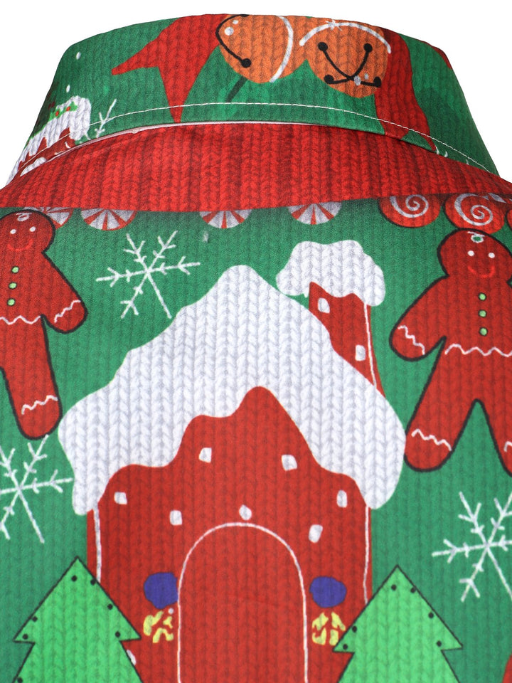 Herrens roliga juls outfits semester fest ful långärmad skjorta