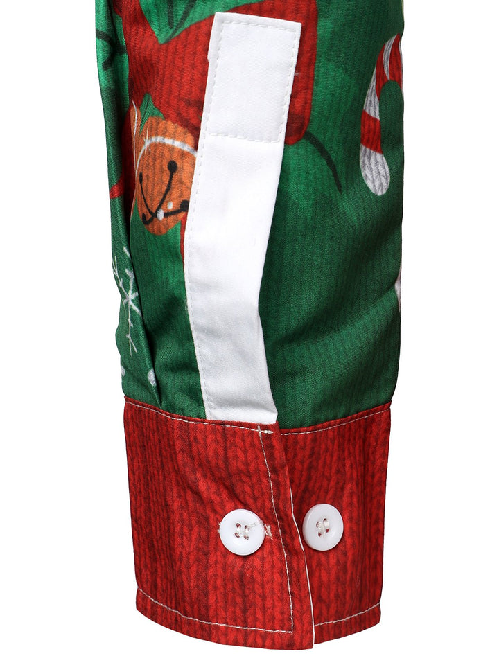 Herrens roliga juls outfits semester fest ful långärmad skjorta