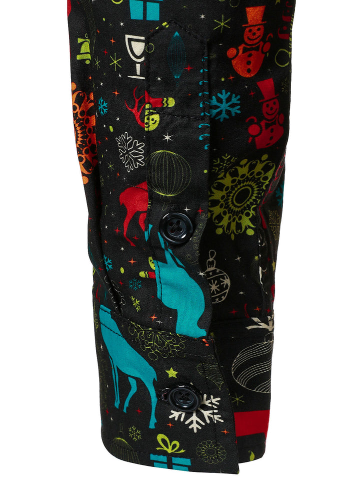 Mäns Roliga Jul Ren Snöflinga Långärmad Skjorta