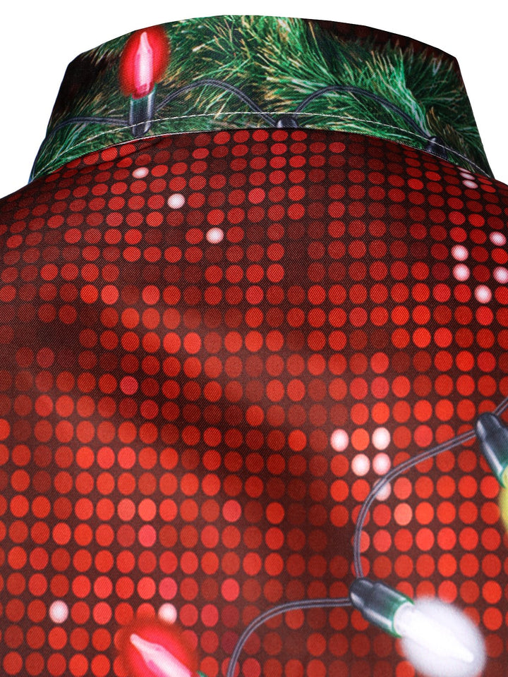 Mäns jul roliga outfit tema topp semester knapp-ned långärmad skjorta